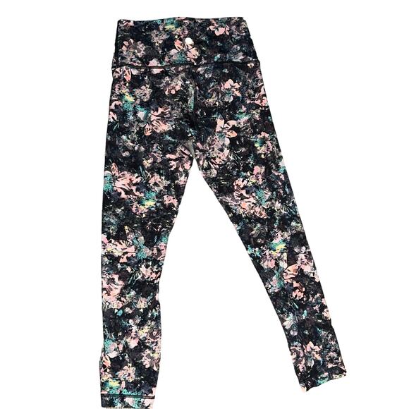 Lululemon Wunder Under floral High Rise athletic Leggings size 6 .length 32.5 - Picture 2 of 5